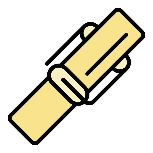 Holz Kleidung Pin Symbol Farbe Umrissvektor — Stockvektor