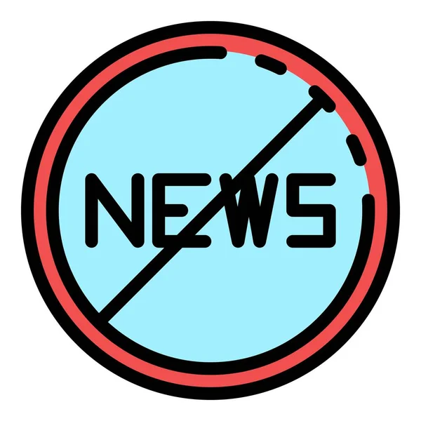 No hay noticias falsas icono color contorno vector — Vector de stock