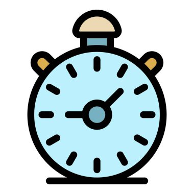 Alarm saat simgesi renk ana hatları vektörü