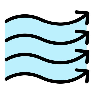 Eğri oklar sağ simge renk ana hatları vektörü