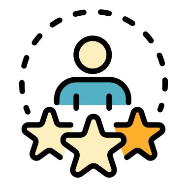 Yaşam becerileri simgesi renk ana hatları vektörü