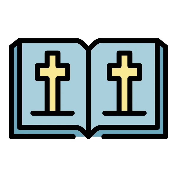 Vettore del contorno dell'icona della Bibbia — Vettoriale Stock