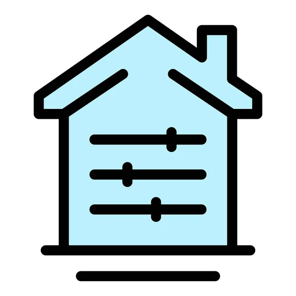 Smart maison icône couleur contour vecteur — Image vectorielle