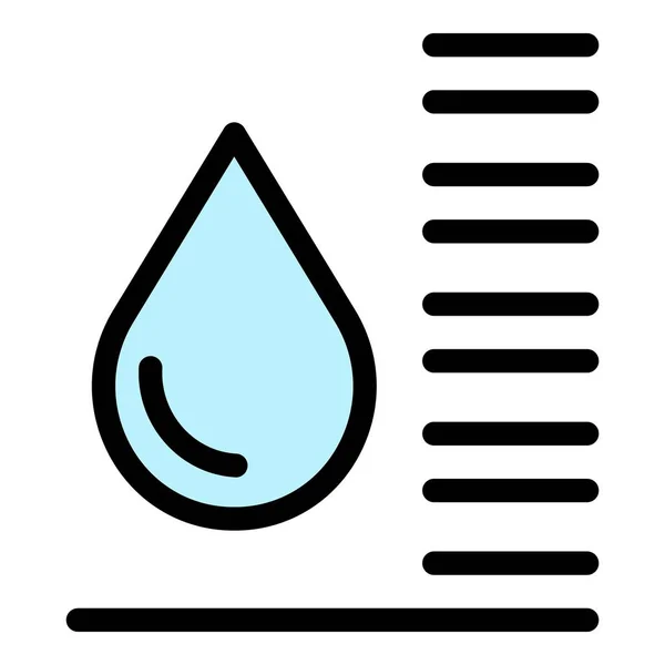 Gota y termómetro icono color contorno vector — Archivo Imágenes Vectoriales