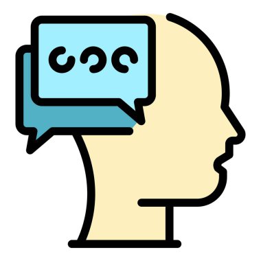 Modern sohbet becerisi renk ana hatları vektörü