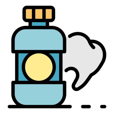 Diş iksiri renk ana hatları vektörü