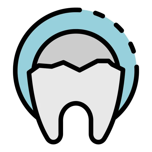 Сломанный вектор контура иконки зуба — стоковый вектор