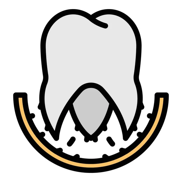 Symbol für die Zahnpflege Farbe Umrissvektor — Stockvektor