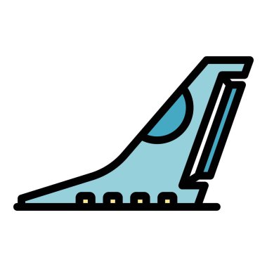 Kısmen uçak tamir simgesi renk ana hatları vektörü