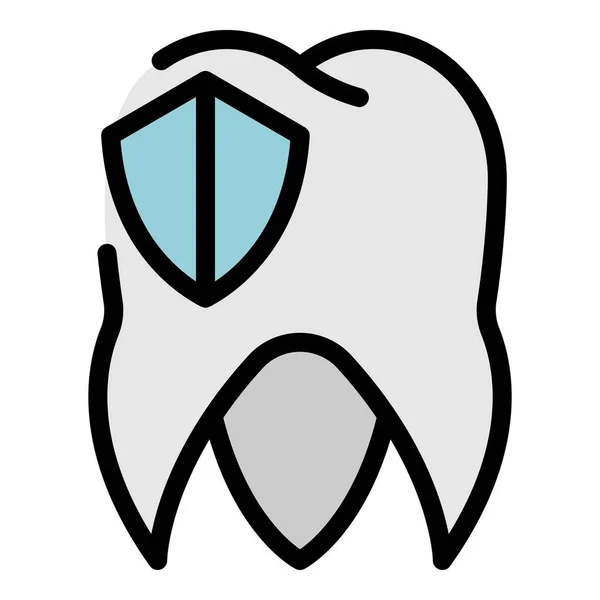 Ząb i ikona ekranu kolor zarys wektor — Wektor stockowy