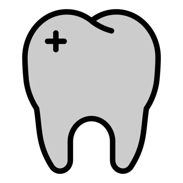 Ludzka ikona koloru zęba zarys wektor — Wektor stockowy