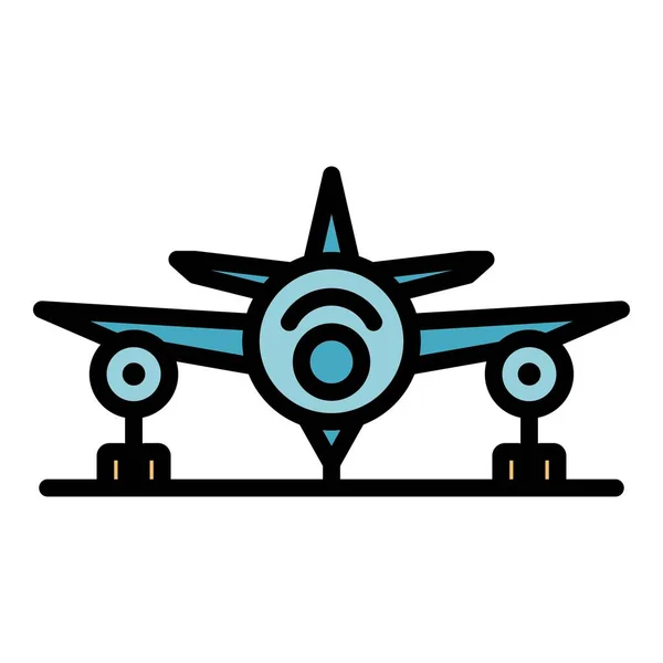 Samolot po naprawie ikony kolor zarys wektor — Wektor stockowy