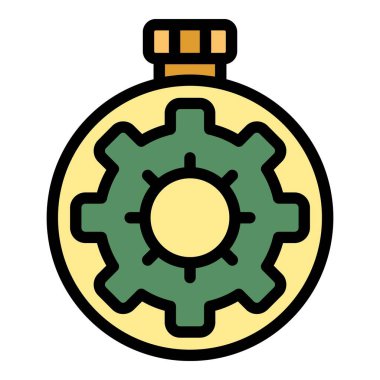 Kronometre tamir simgesi renk ana hatları vektörü