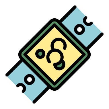 El saati tamir simgesi renk ana hatları vektörü