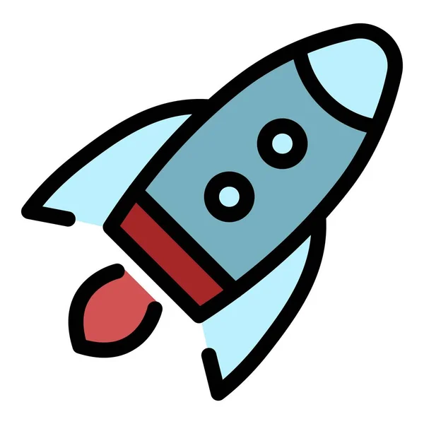 Rocket mission icon color outline vector — Stock Vector