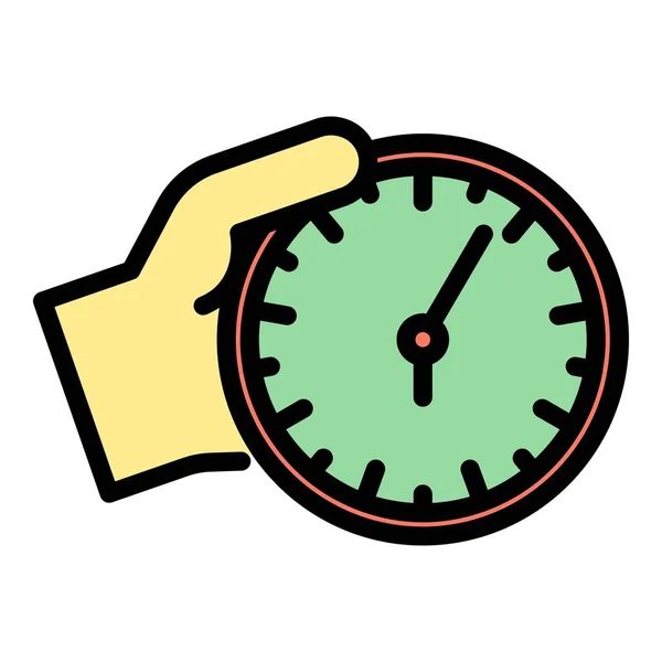 Take wall clock icon color outline vector — Stock Vector