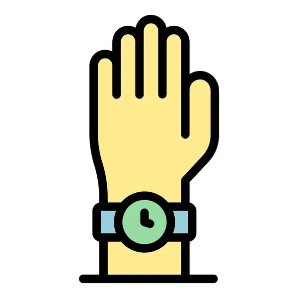 Hand watch new repair icon color outline vector — Stock Vector