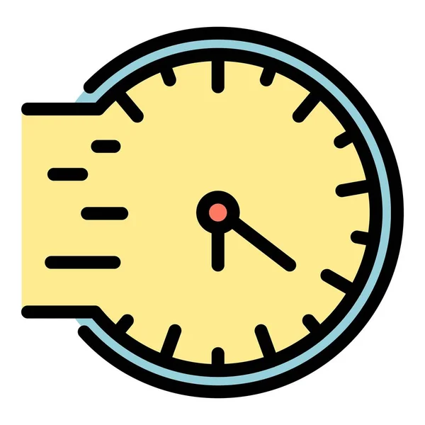 Швидкий ремонт вектор кольорового контуру піктограми годинника — стоковий вектор
