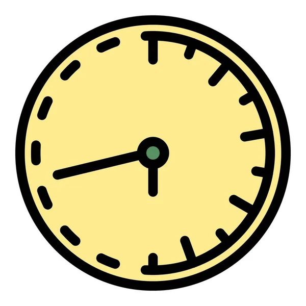 Classico orologio da parete icona di riparazione colore contorno vettore — Vettoriale Stock