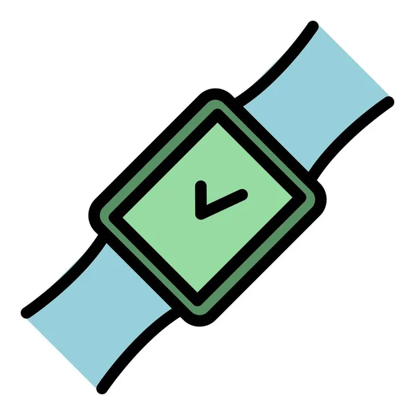 Modern smartwatch ikon färg kontur vektor — Stock vektor