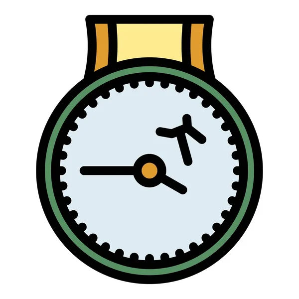 Crack-Mechaniker Uhr Symbol Farbe Umrissvektor — Stockvektor