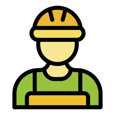 Tiler avatar simgesi renk ana hatları vektörü