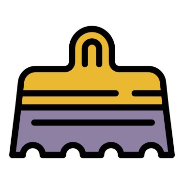 Tiler dalgası spatula simgesi renk ana hatları vektörü