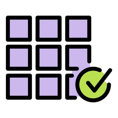 Tiler işi yapılan simge rengi ana hatları vektörü