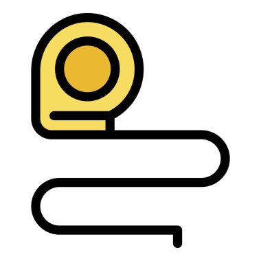 Yapı cetvel simgesi renk ana hatları vektörü