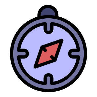 El pusula simgesi renk dış hat vektörü