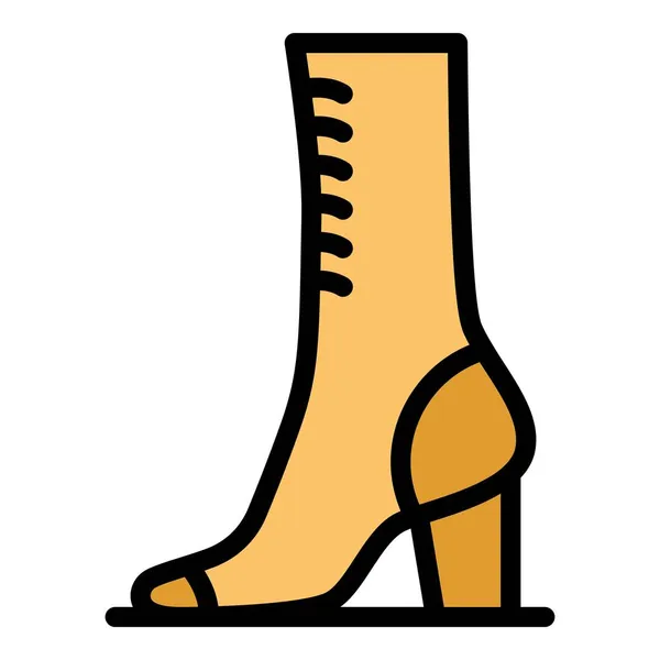 Mulher sapato reparação ícone cor contorno vetor — Vetor de Stock