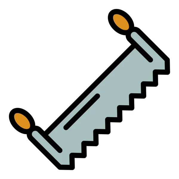 Linear mão viu ícone cor contorno vetor — Vetor de Stock