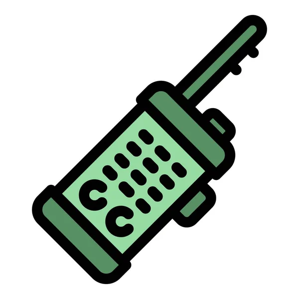 Radio walkie talkie pictogram kleur omtrek vector — Stockvector