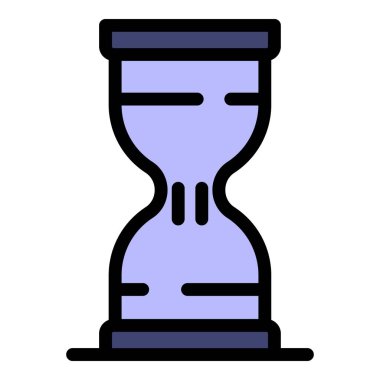 Kum Saati simgesi renk ana hatları vektörü