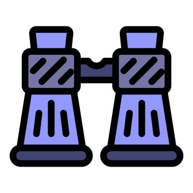 Dürbün simgesi renk dış hat vektörünü keşfet