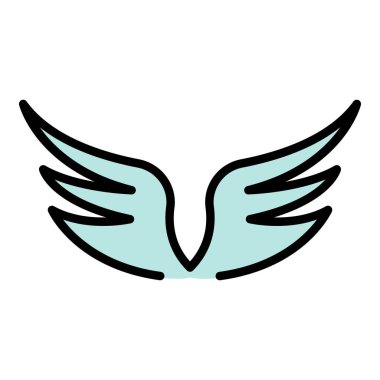 Heraldik kanat simgesi renk ana hatları vektörü