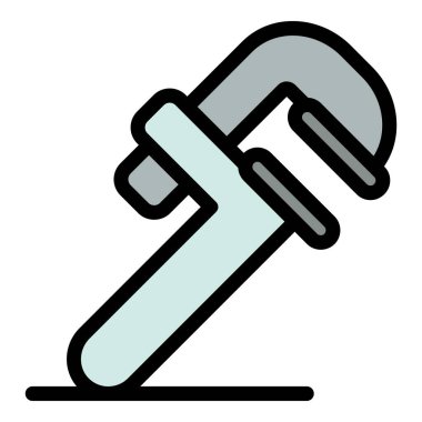 Ayarlanabilir anahtar simgesi renk ana hatları vektörü