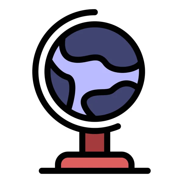 Icono de globo escolar color contorno vector — Archivo Imágenes Vectoriales