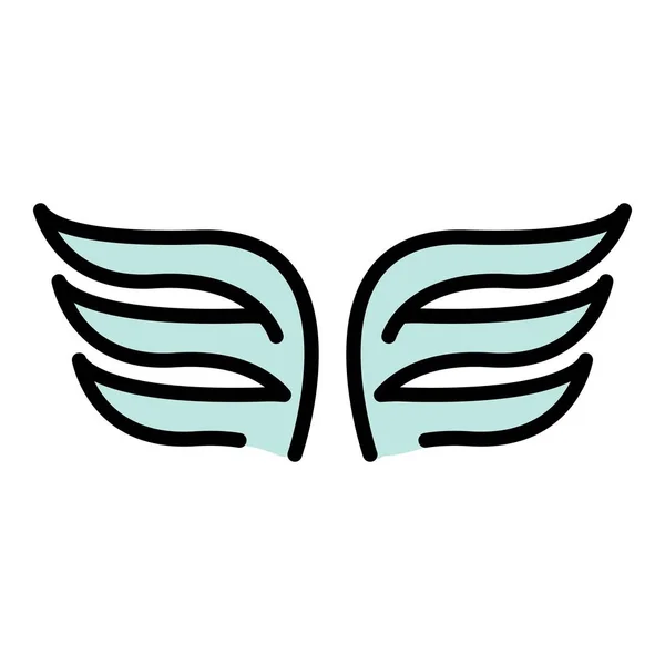 自然翼のアイコンカラーアウトラインベクトル — ストックベクタ