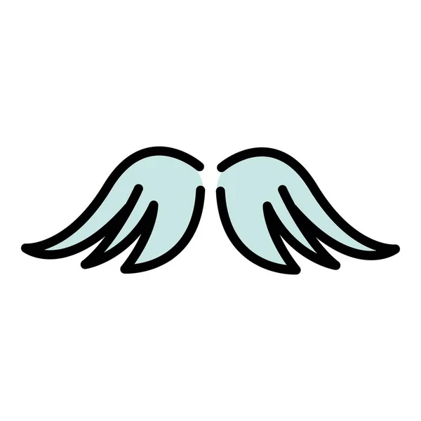 Symbole ailes icône couleur contour vecteur — Image vectorielle
