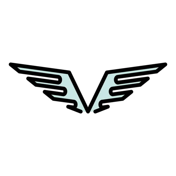 Fuerza aérea alas icono color contorno vector — Vector de stock