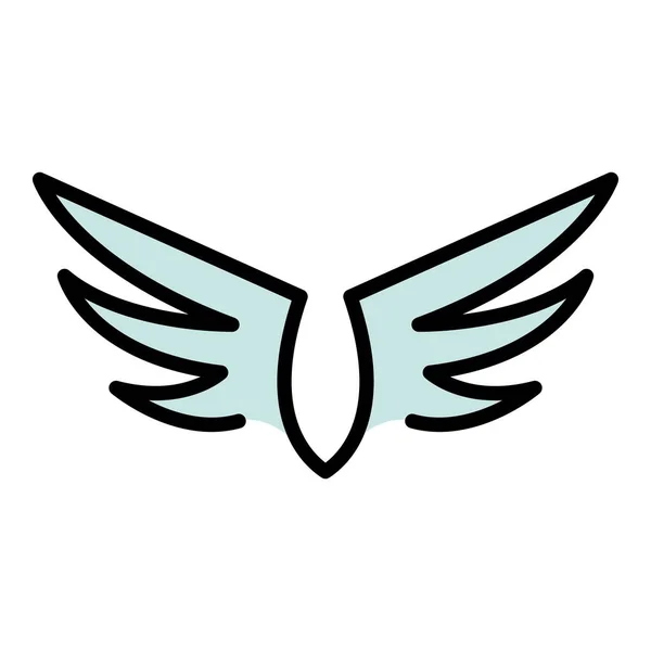 Kunst Flügel Symbol Farbe Umrissvektor — Stockvektor