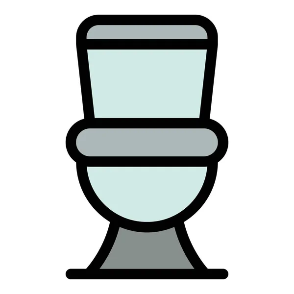 Apartamento vaso sanitário ícone cor contorno vetor —  Vetores de Stock
