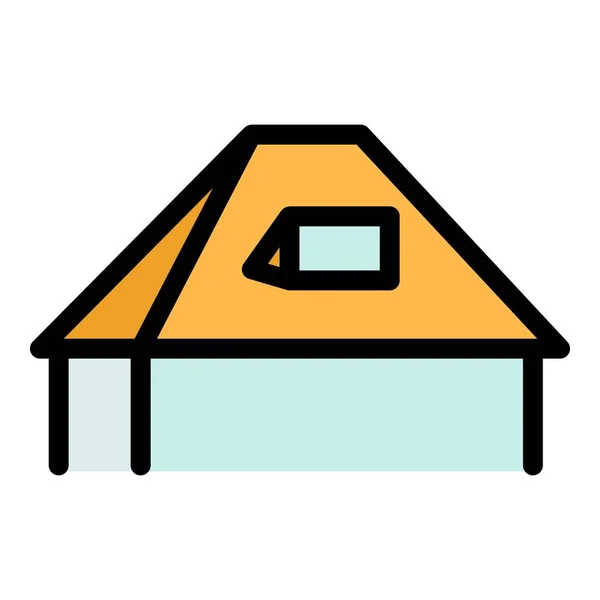 Telhado da casa ícone cor contorno vetor —  Vetores de Stock