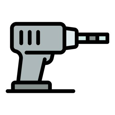 Elektrik sondaj simgesi renk ana hatları vektörü