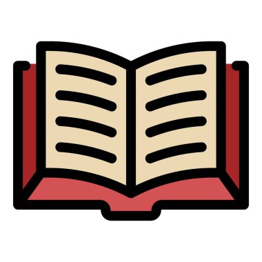 Kalın kitap simgesi renk ana hatlarını aç