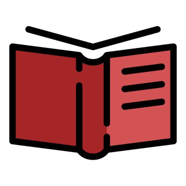 Bilim kitabı simgesi renk ana hatları vektörü