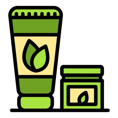 Okaliptüs simgesinin banyo teni renk ana hatları vektörü