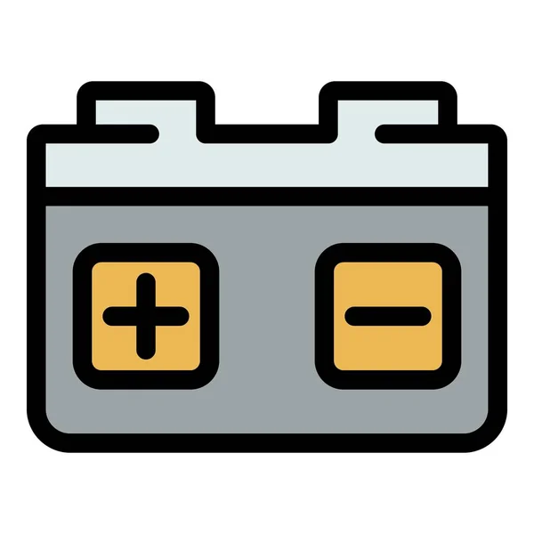 Bilbatteri ikon färg kontur vektor — Stock vektor