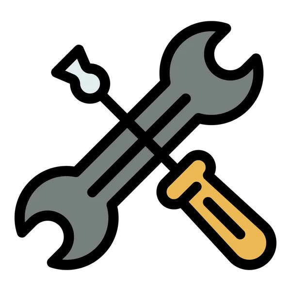 Repairman tool screwdriver icon color outline vector — Stock Vector